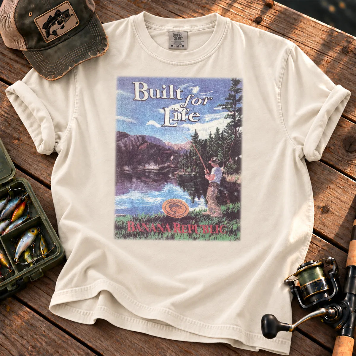 Built for Life Fishing T-Shirt in Ivory
