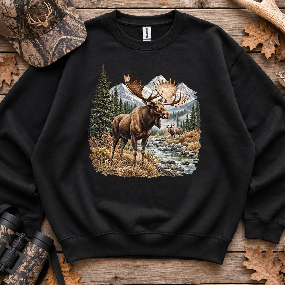 Bull Moose River Sweatshirt in Black