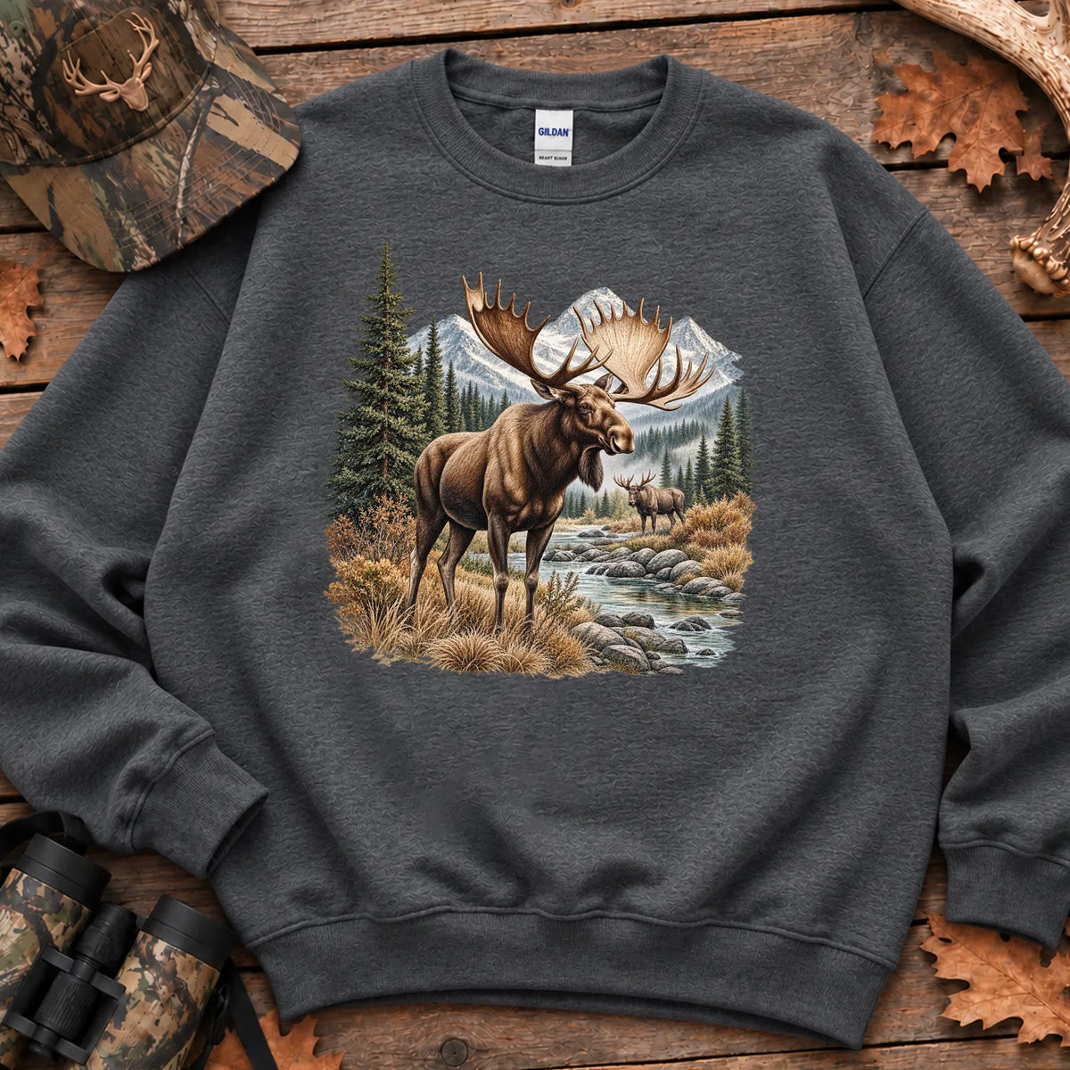 Bull Moose River Sweatshirt in Dark Heather