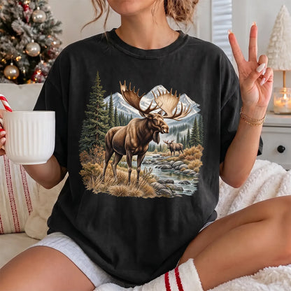 Bull Moose Wilderness T-Shirt Women model in Black