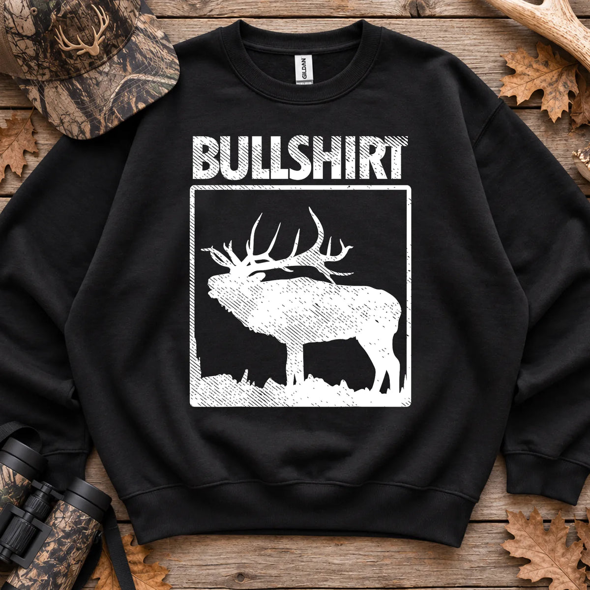 Bullshirt Elk Humor Sweatshirt in Black