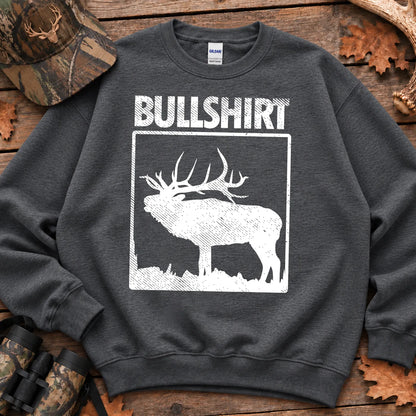 Bullshirt Elk Humor Sweatshirt in Dark Heather