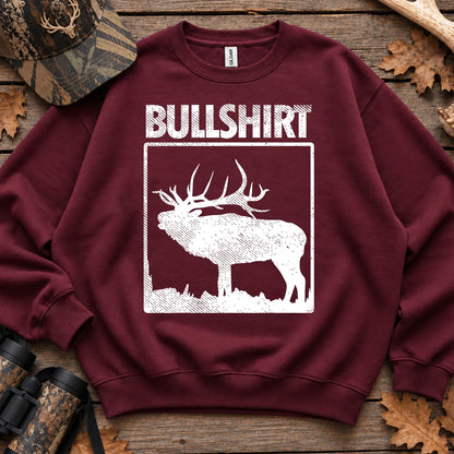 Bullshirt Elk Humor Sweatshirt in Maroon