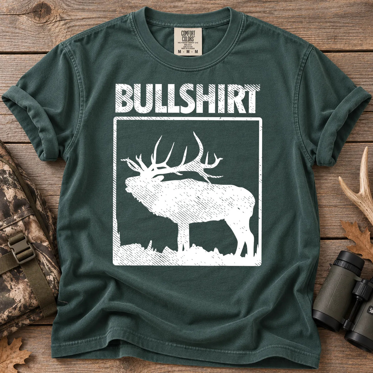 Bullshirt Elk Hunting T-Shirt in Blue Spruce