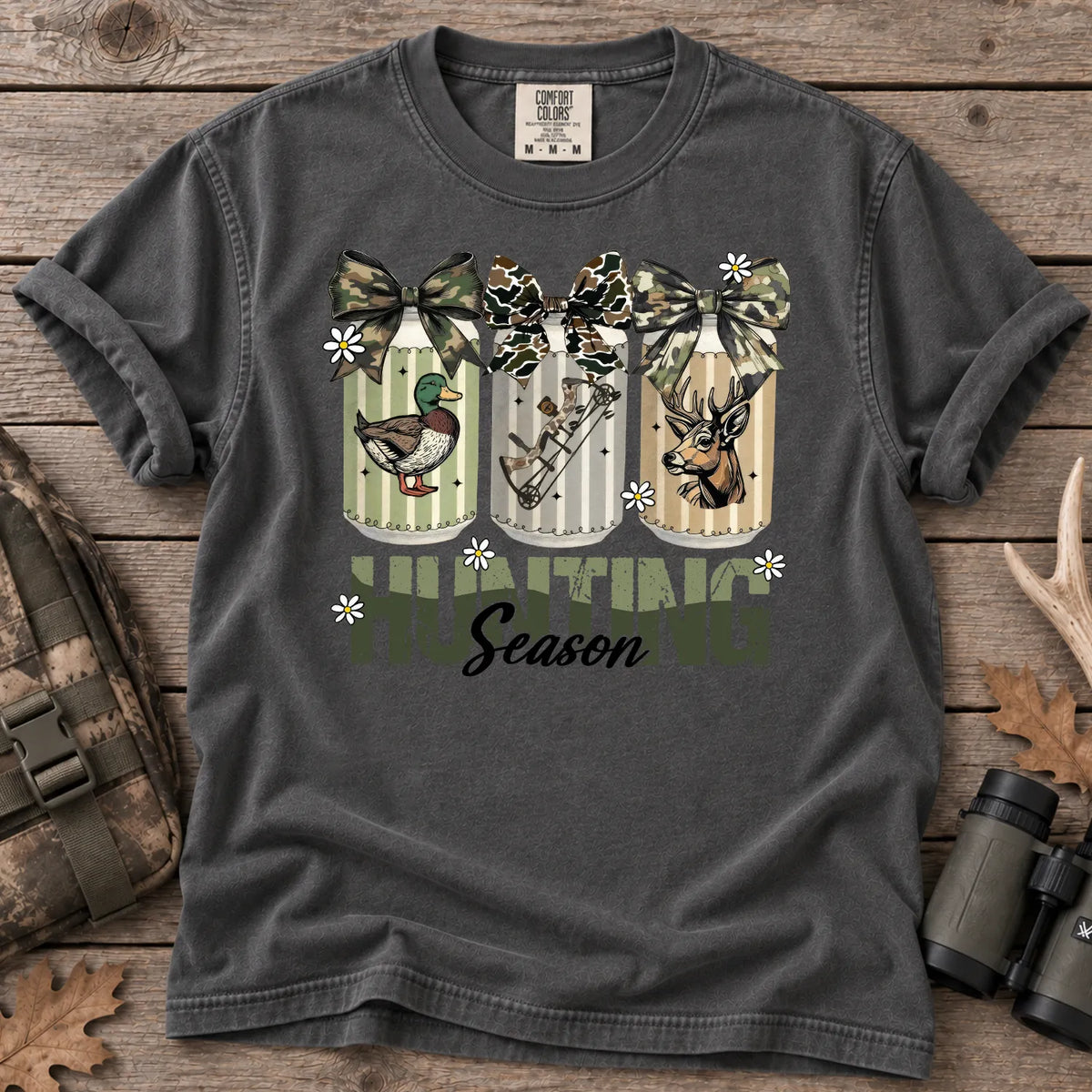 Camo Bow Hunting Season T-Shirt in Pepper