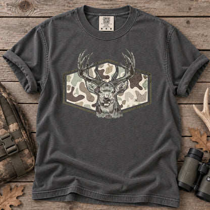Camo Buck Hunting T-Shirt in Pepper