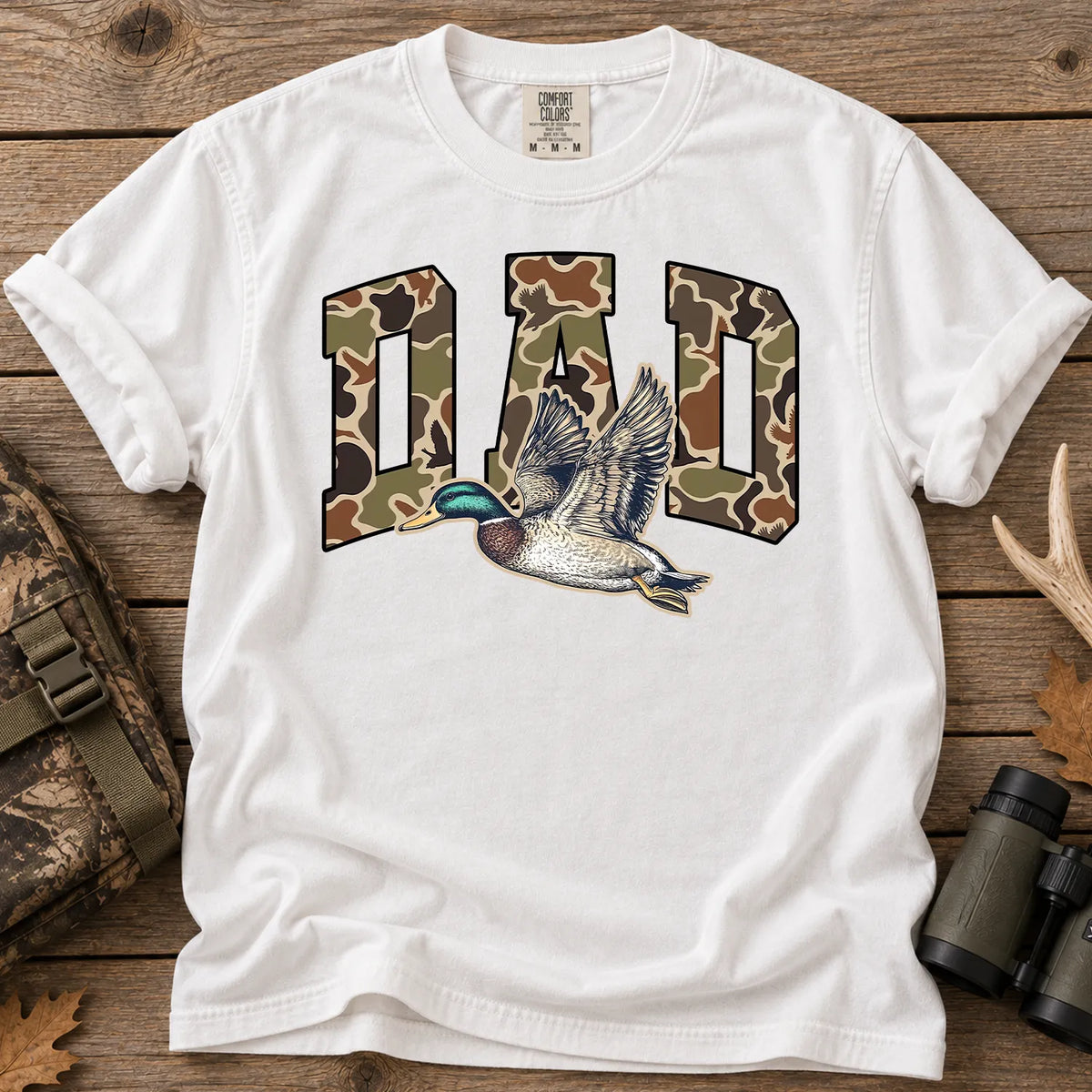 Camo Dad Mallard T-Shirt in White