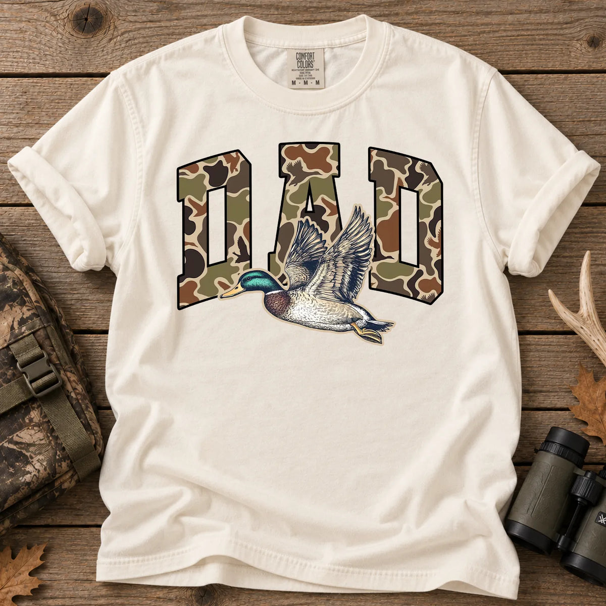 Camo Dad Mallard T-Shirt in Ivory