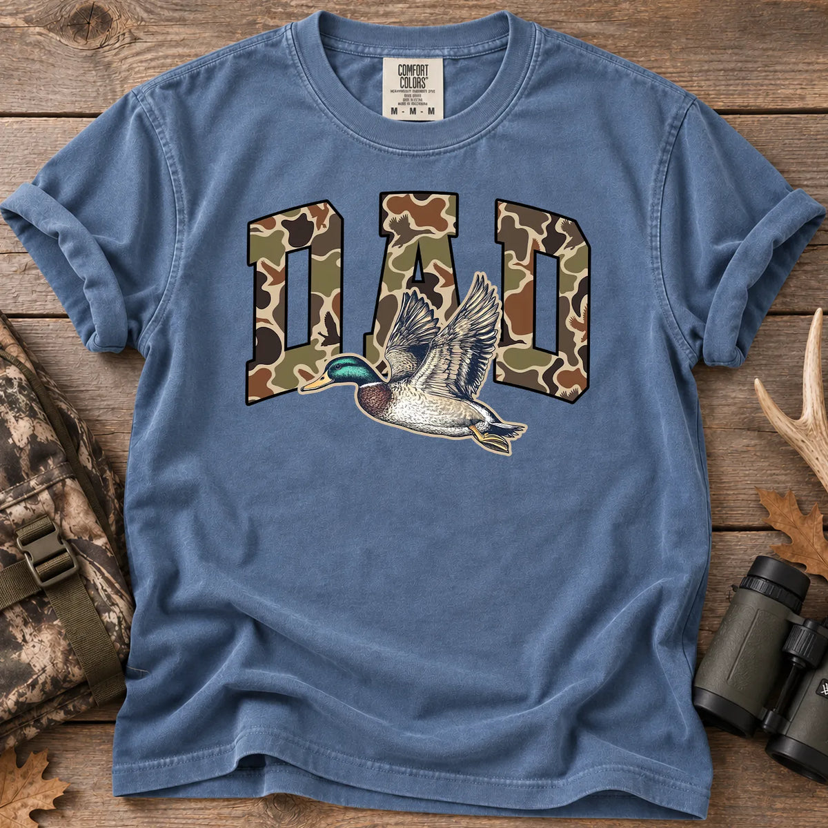 Camo Dad Mallard T-Shirt in Blue Jean