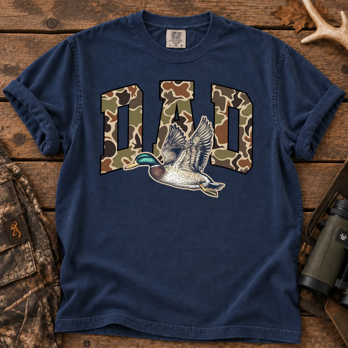 Camo Dad Mallard T-Shirt in True Navy