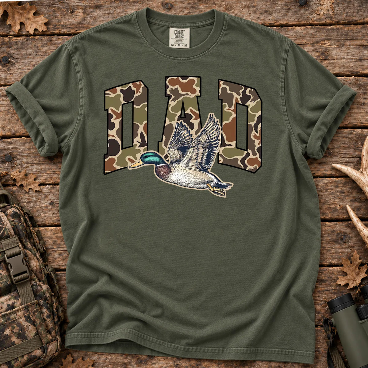 Camo Dad Mallard T-Shirt in Moss