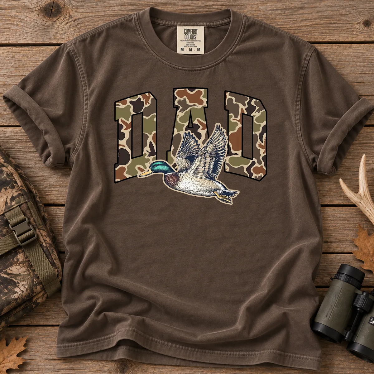 Camo Dad Mallard T-Shirt in Espresso