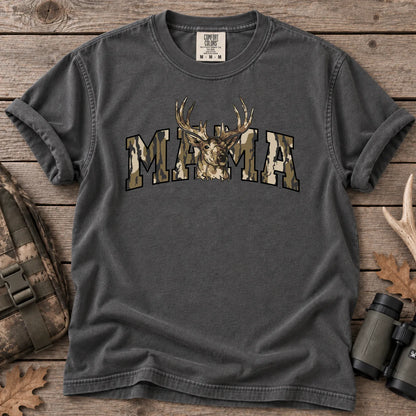 Camo Deer Hunting Mama T-Shirt in Pepper