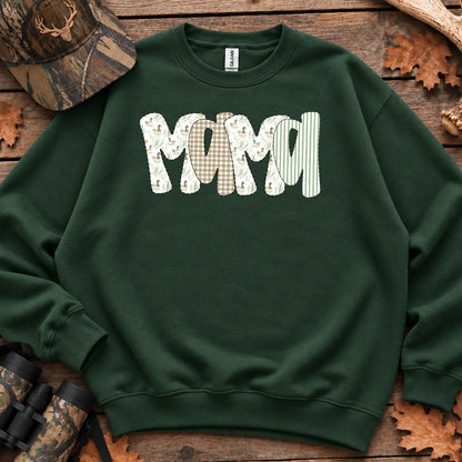 Camo Duck Hunting Mama Script Sweatshirt in Forest Green