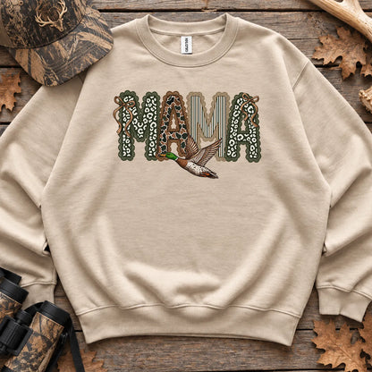 Camo Duck Hunting Mama Sweatshirt in Sand
