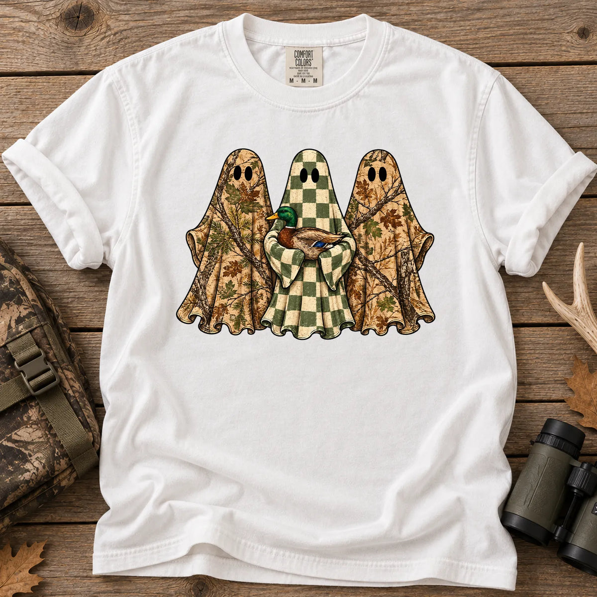 Camo Ghost Hunting T-Shirt in White
