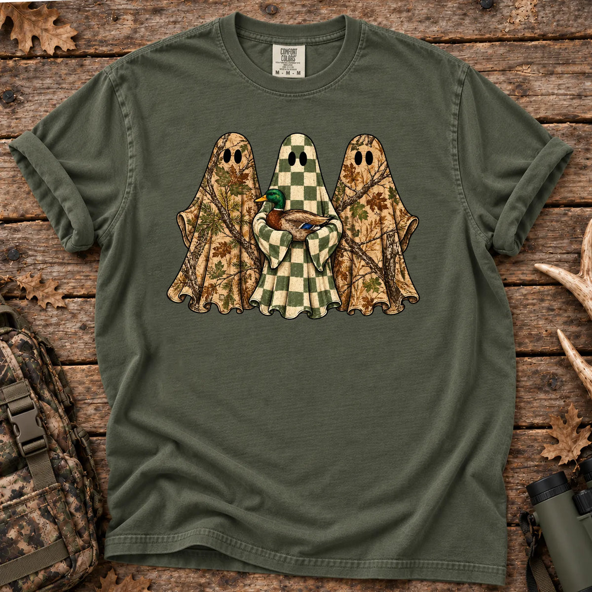 Camo Ghost Hunting T-Shirt in Moss