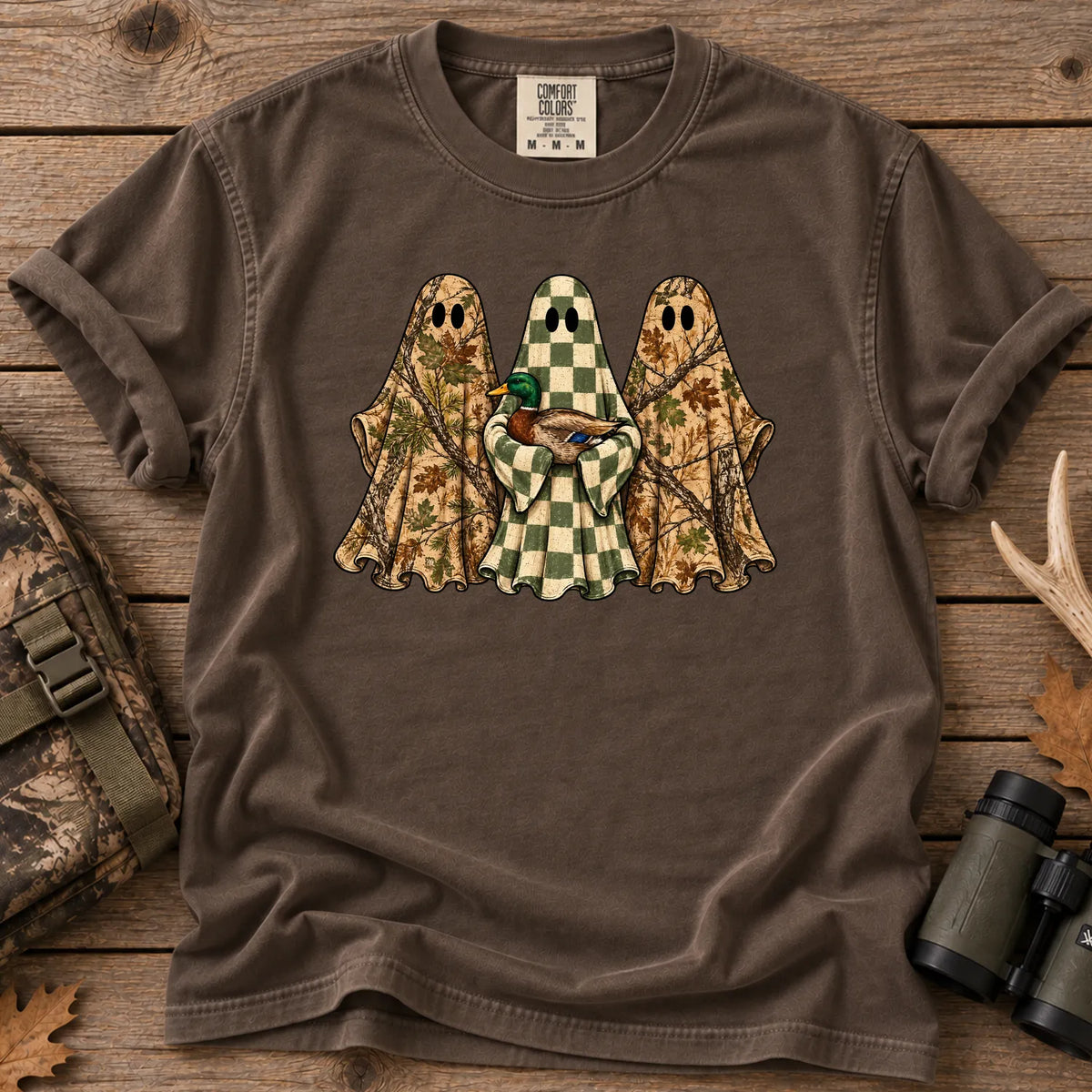 Camo Ghost Hunting T-Shirt in Espresso