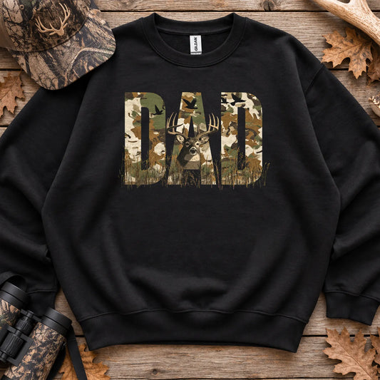 Camo Hunting Dad Forest Sweatshirt in Black