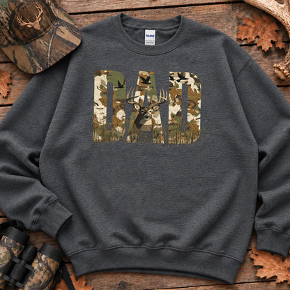 Camo Hunting Dad Forest Sweatshirt in Dark Heather