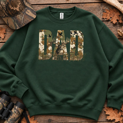Camo Hunting Dad Forest Sweatshirt in Forest Green