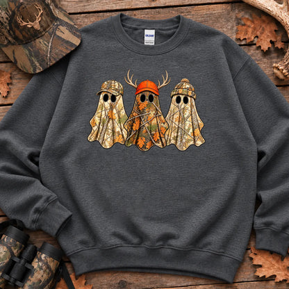 Camo Hunting Ghost Trio Sweatshirt in Dark Heather