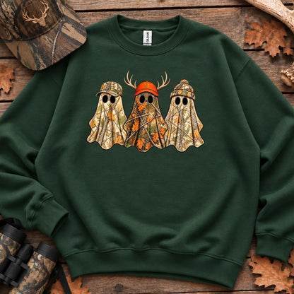 Camo Hunting Ghost Trio Sweatshirt in Forest Green