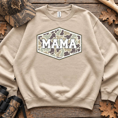 Camo Hunting Mama Badge Sweatshirt in Sand