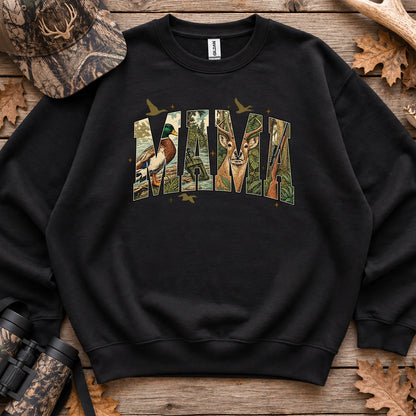 Camo Hunting Mama Sweatshirt in Black