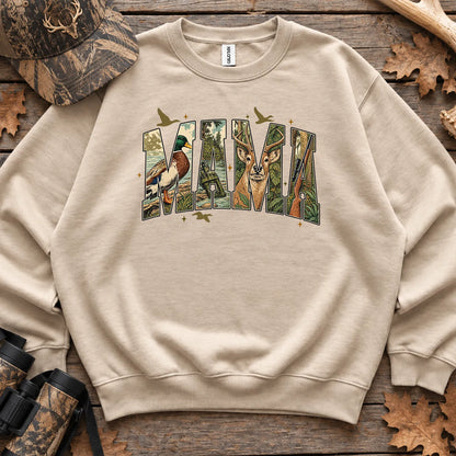 Camo Hunting Mama Sweatshirt in Sand