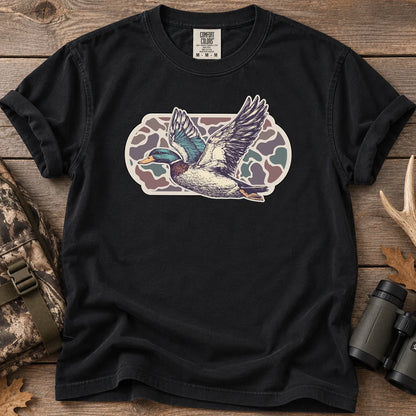Camo Mallard Flight T-Shirt in Black