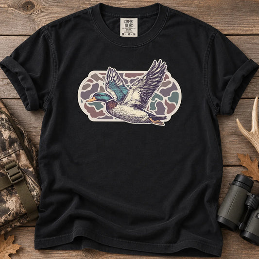 Camo Mallard Flight T-Shirt in Black