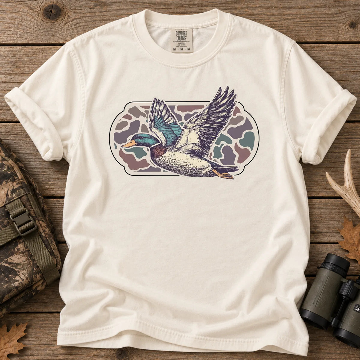 Camo Mallard Flight T-Shirt in Ivory