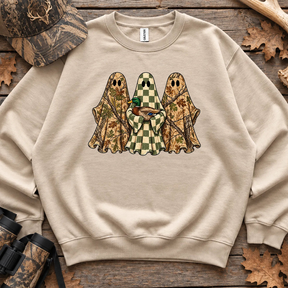 Camo Mallard Ghost Trio Sweatshirt in Sand