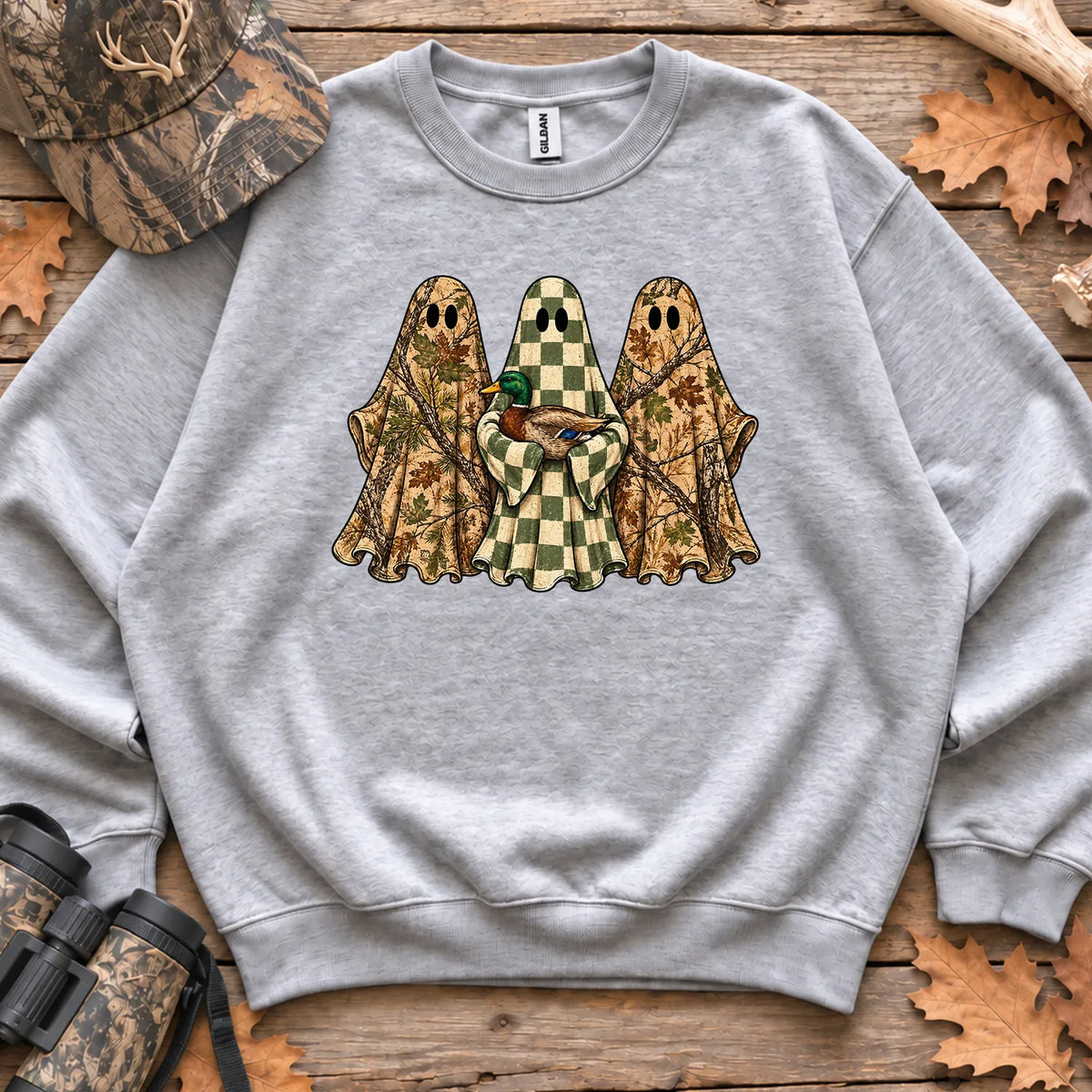 Camo Mallard Ghost Trio Sweatshirt in Sport Grey