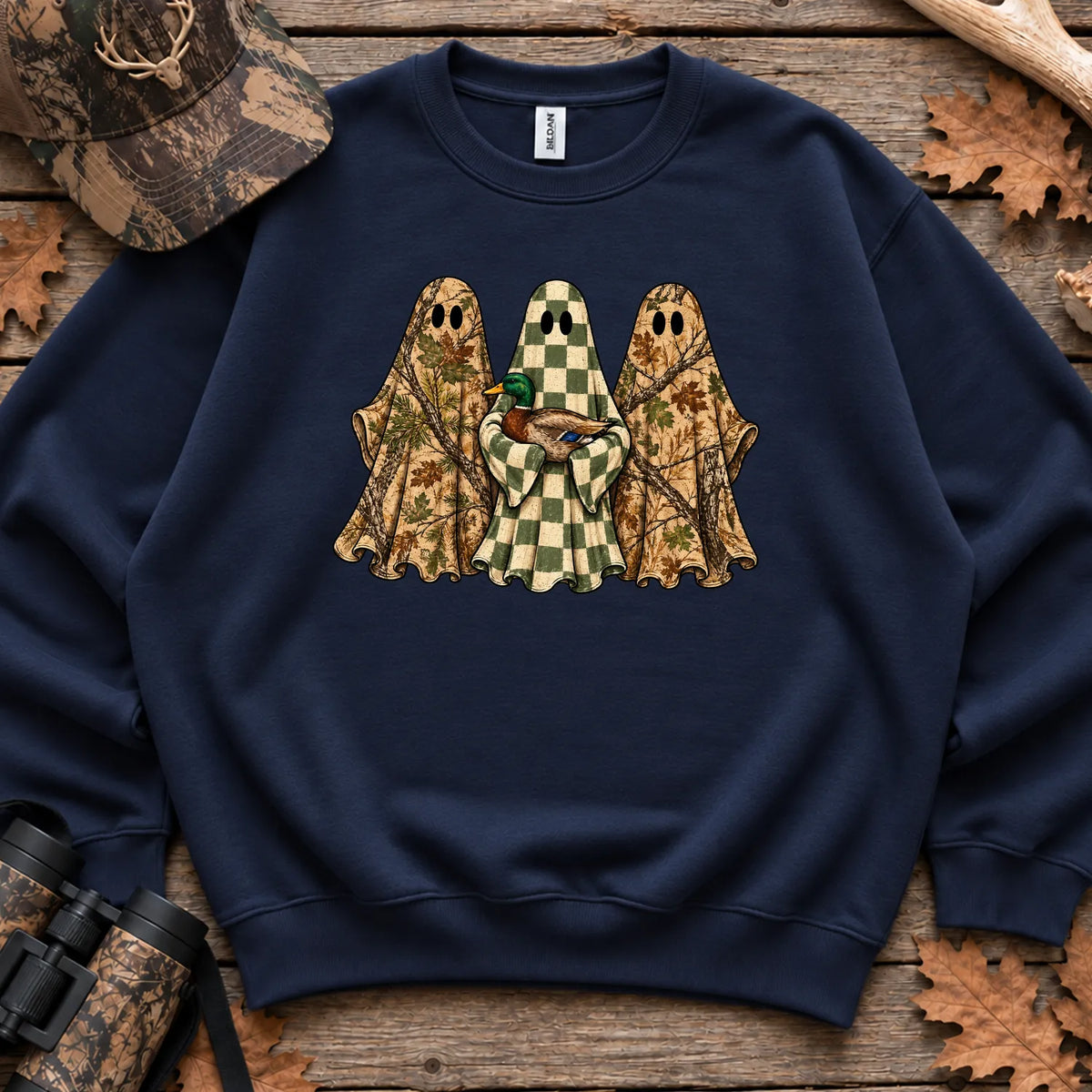 Camo Mallard Ghost Trio Sweatshirt in Navy