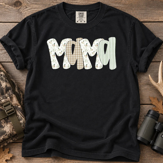 Camo Mallard Mama T-Shirt in Black