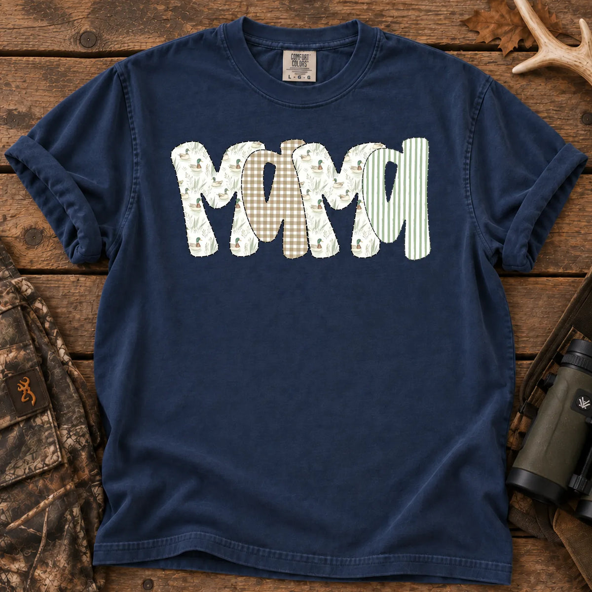 Camo Mallard Mama T-Shirt in True Navy