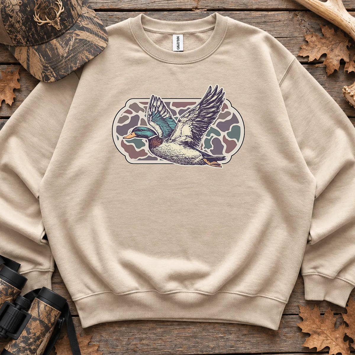 Camo Mallards Fall Sweatshirt in Sand