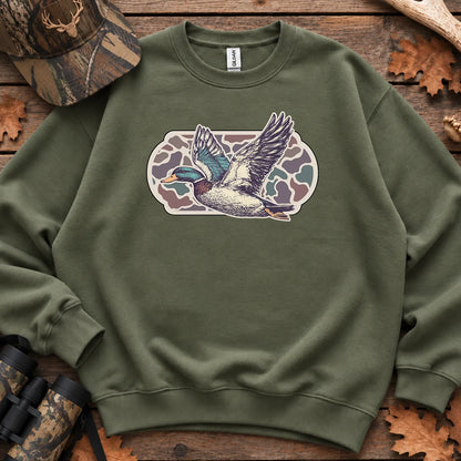 Camo Mallards Fall Sweatshirt in Military Green