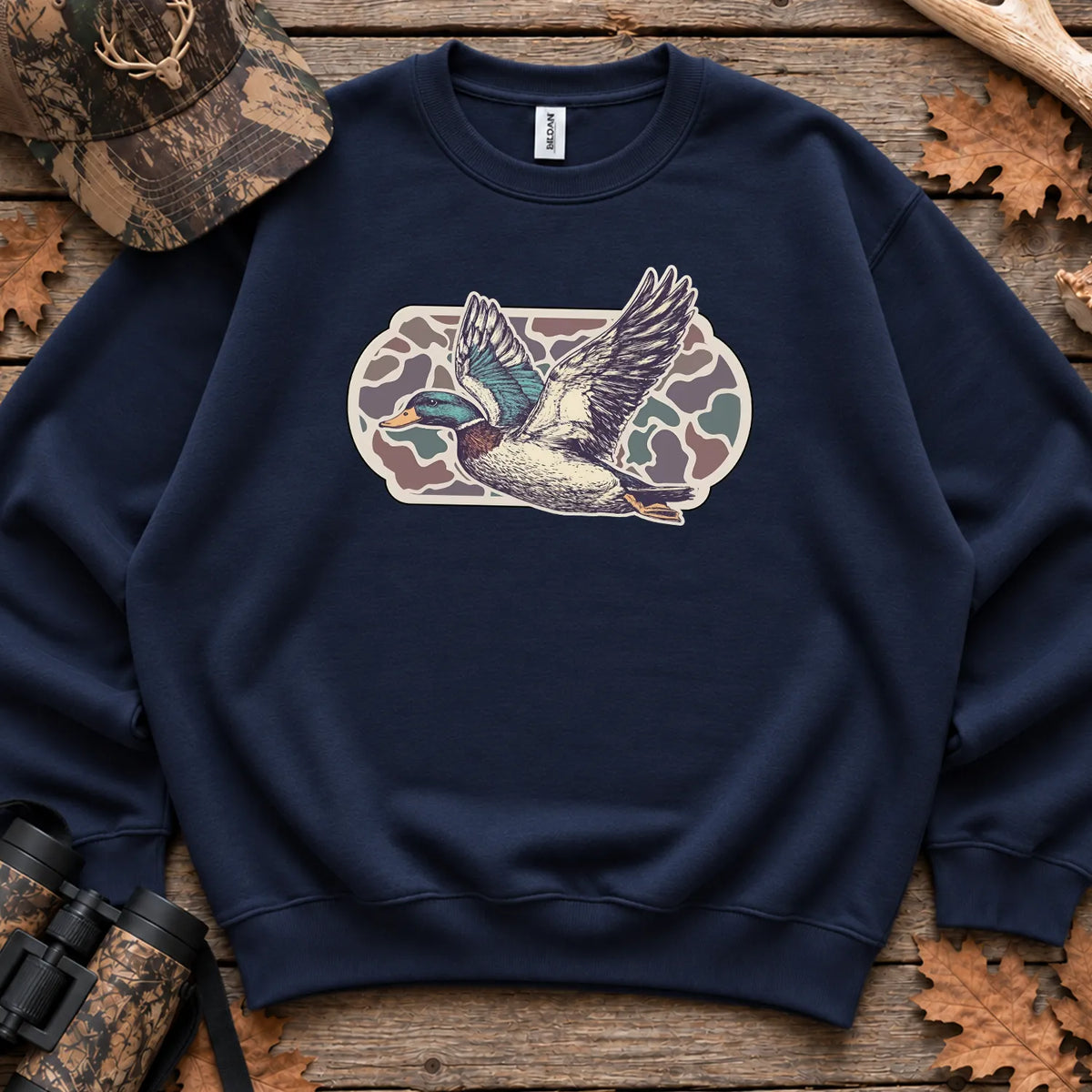 Camo Mallards Fall Sweatshirt in Navy