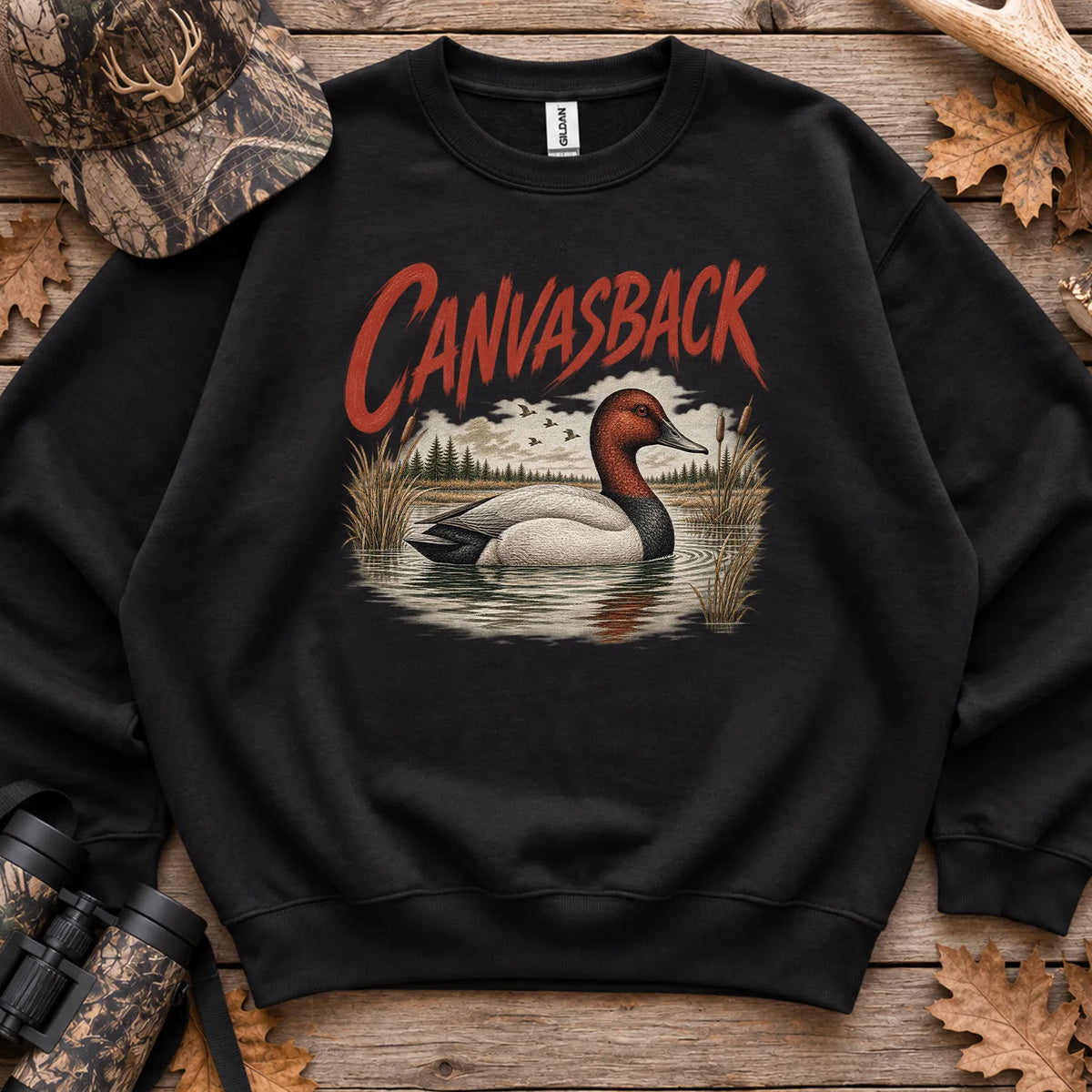 Canvasback Duck Sweatshirt in Black