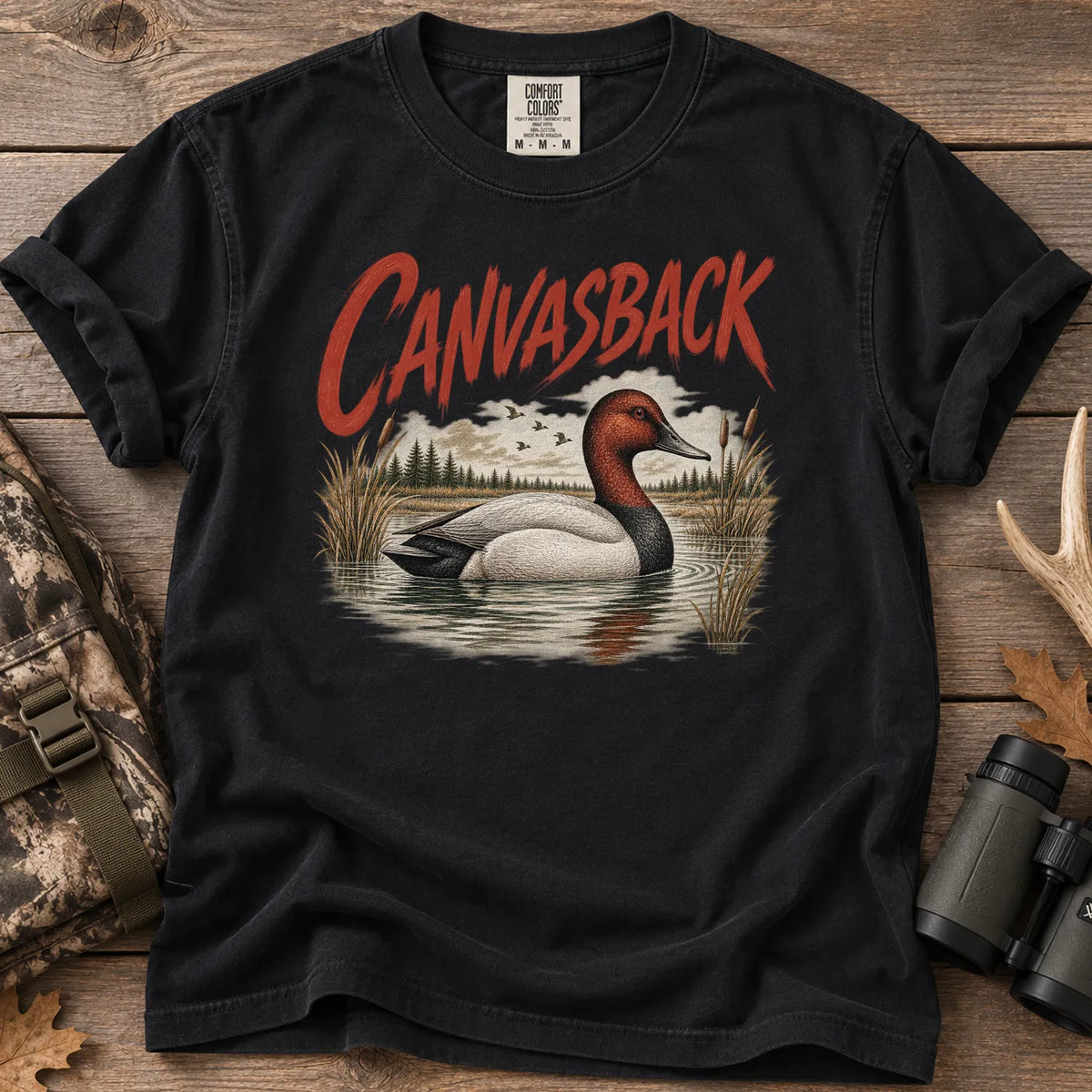 Canvasback Duck T-Shirt in Black