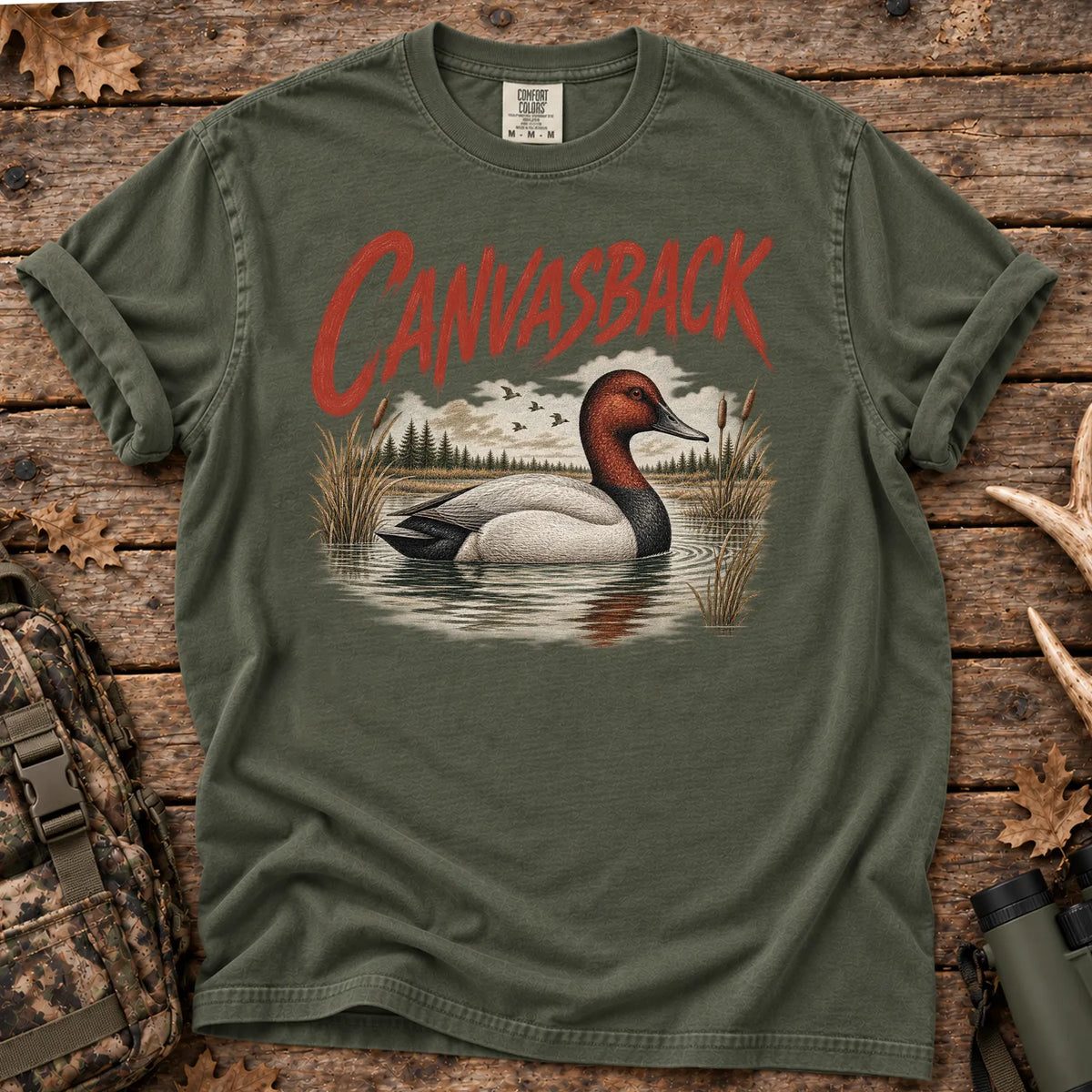 Canvasback Duck T-Shirt in Moss