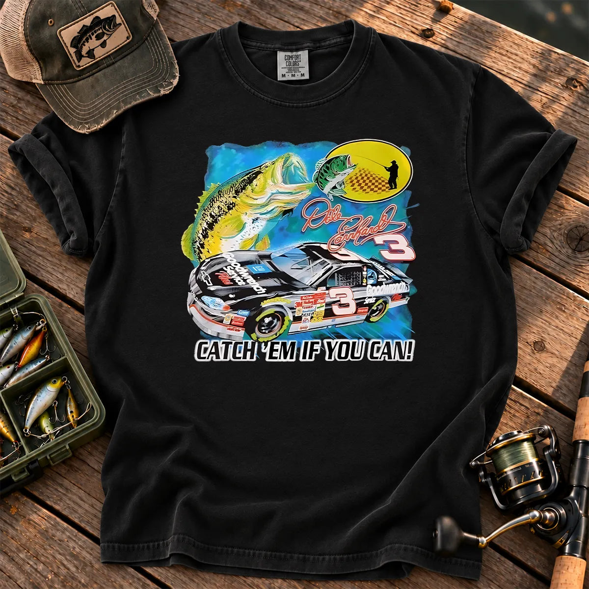 Catch Em If You Can T-Shirt in Black