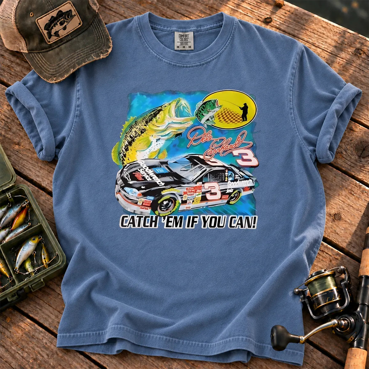 Catch Em If You Can T-Shirt in Blue Jean