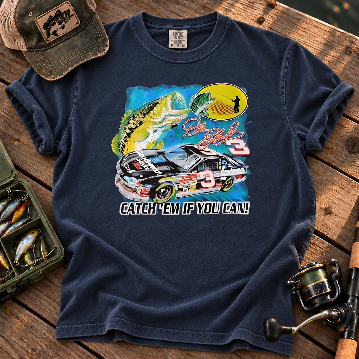 Catch Em If You Can T-Shirt in True Navy