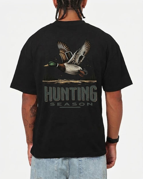 Hunting Season Gear Tee, Duck Hunting Wildlife T-shirt, Men's Mallard Duck Graphic Top, Gift For Hunting