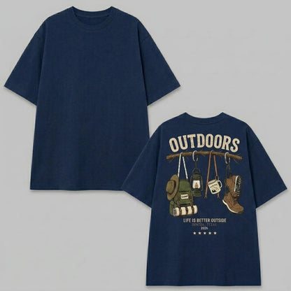 Outdoors Life Is Better Outside Tee,Personalized Outdoors Shirt, Custom Camping Trip T-Shirt
