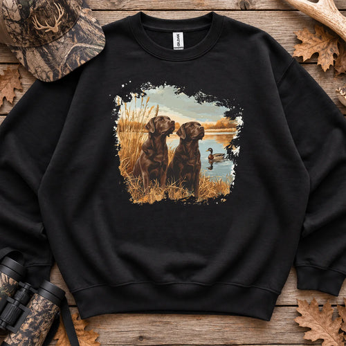 Chocolate Labs and Mallards Sweatshirt in Black